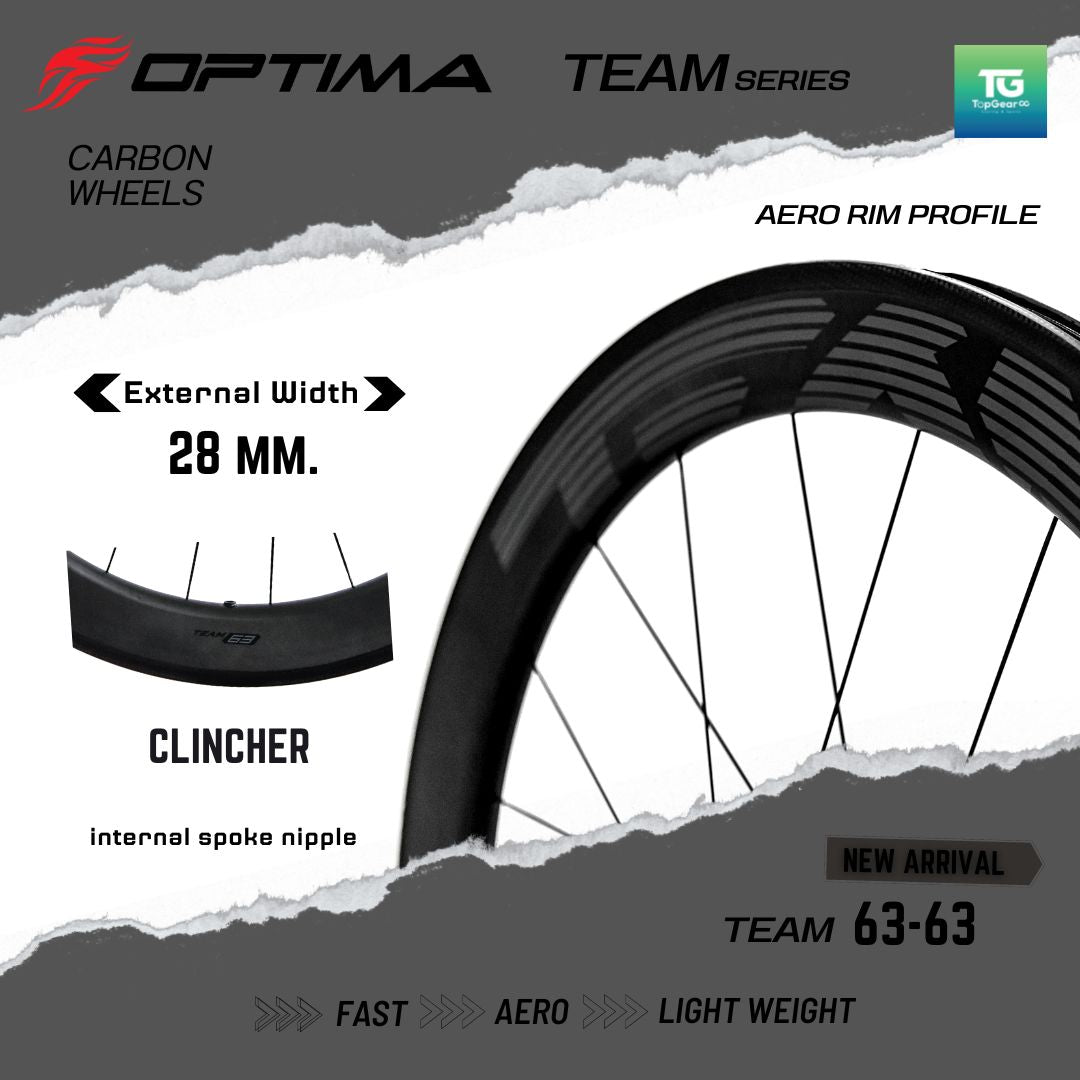 OPTIMA Wheelset ชุดล้อ 700c CARBON FIBER รุ่น TEAM