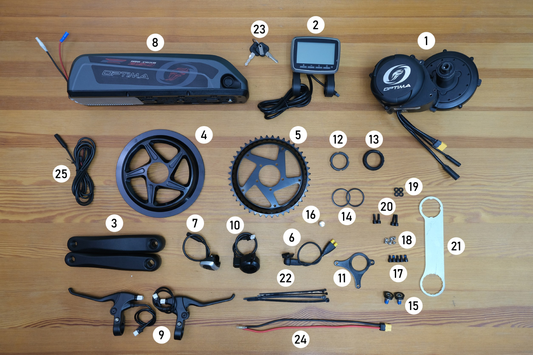 OPTIMA ชุดอัพเกรดไฟฟ้า (ชุดคิท) e-Mid Drive Motor 500W ชุดอัพเกรดไฟฟ้า