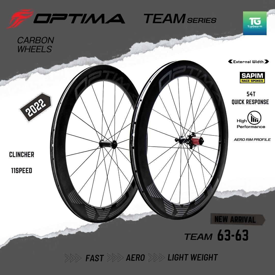 OPTIMA Wheelset ชุดล้อ 700c CARBON FIBER รุ่น TEAM