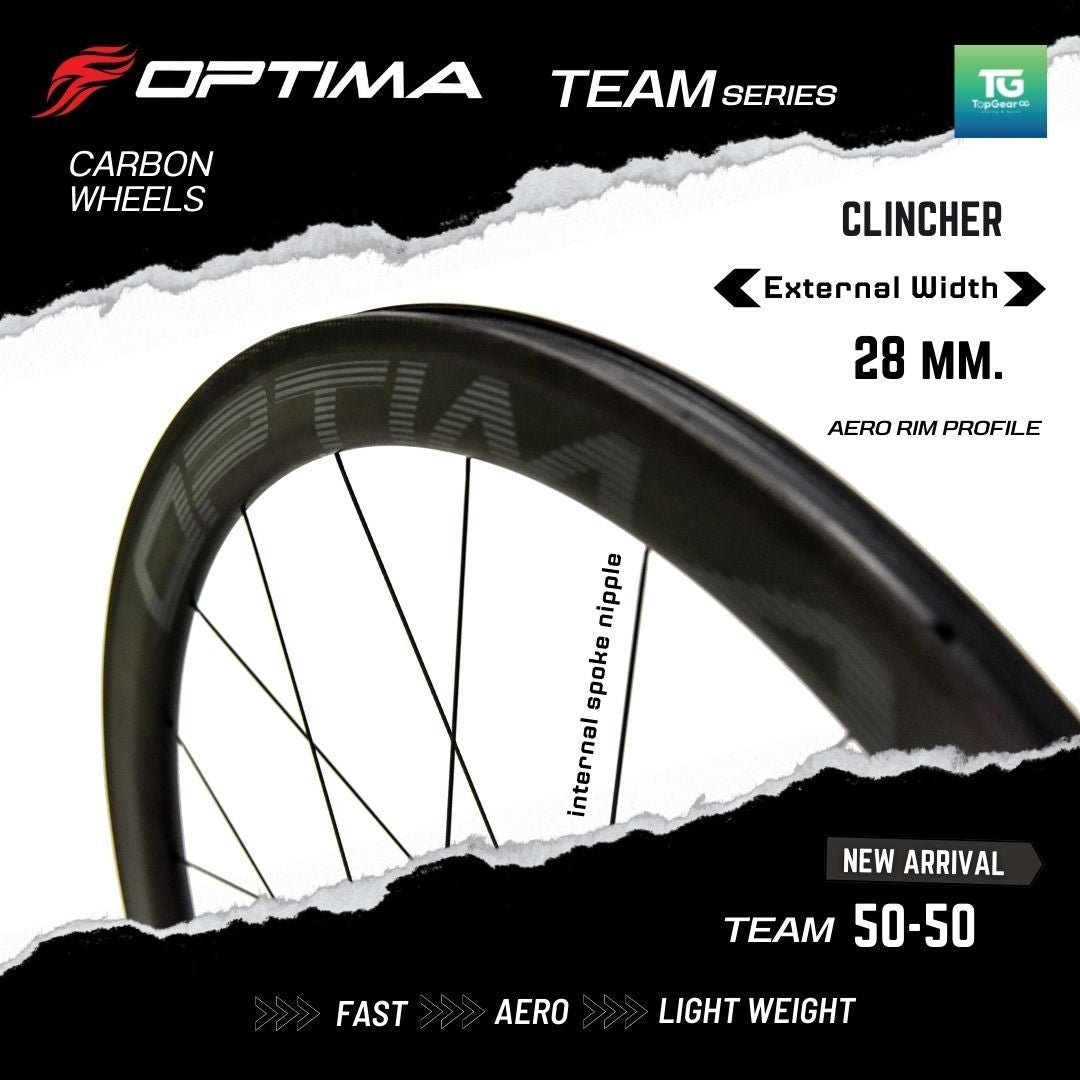 OPTIMA Wheelset ชุดล้อ 700c CARBON FIBER รุ่น TEAM