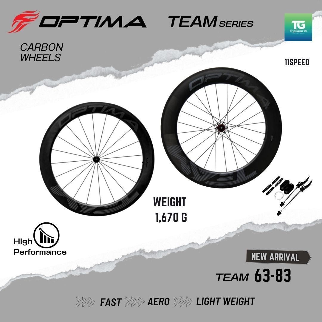 OPTIMA Wheelset ชุดล้อ 700c CARBON FIBER รุ่น TEAM