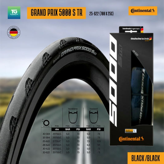 CONTINENTAL ยางนอกเสือหมอบ รุ่น GRAND PRIX 5000 700X25C ขอบพับ
