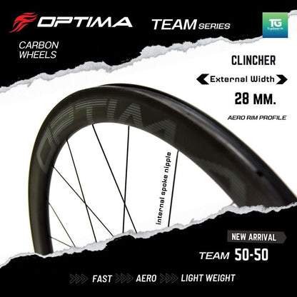 OPTIMA Wheelset ชุดล้อ 700c CARBON FIBER รุ่น TEAM