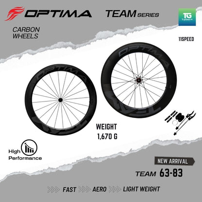OPTIMA Wheelset ชุดล้อ 700c CARBON FIBER รุ่น TEAM